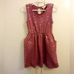 Soho Blue - Sleeveless Dress with Unicorn, Stars and Heart Print in size 4T